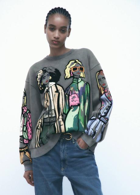 Imagen - Sudadera con estampación de chicas de Zara