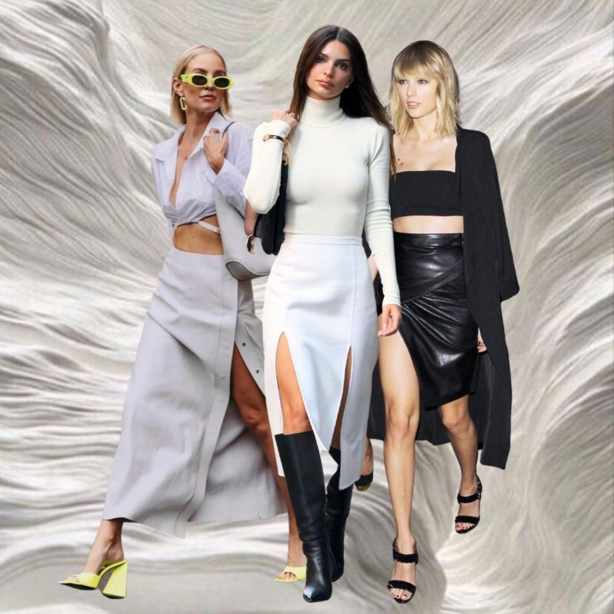 Estas son las faldas midi con aberturas más bonitas y ponibles de la temporada. 