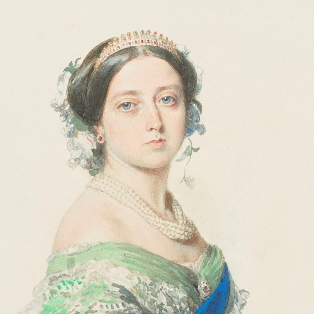 Una acuarela de la reina Victoria realizada por su retratista favorito, Franz Xaver Winterhalter.