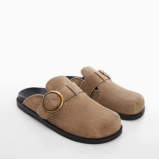 Zuecos planos de serraje