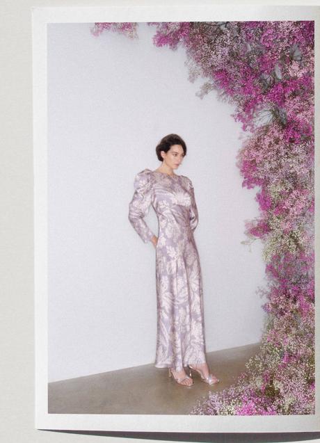 Imagen - Vestido largo satinado con estampado de TFP