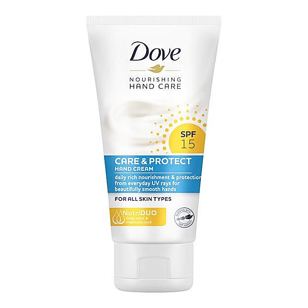 Crema de manos con protección solar de Dove (3,75 euros).