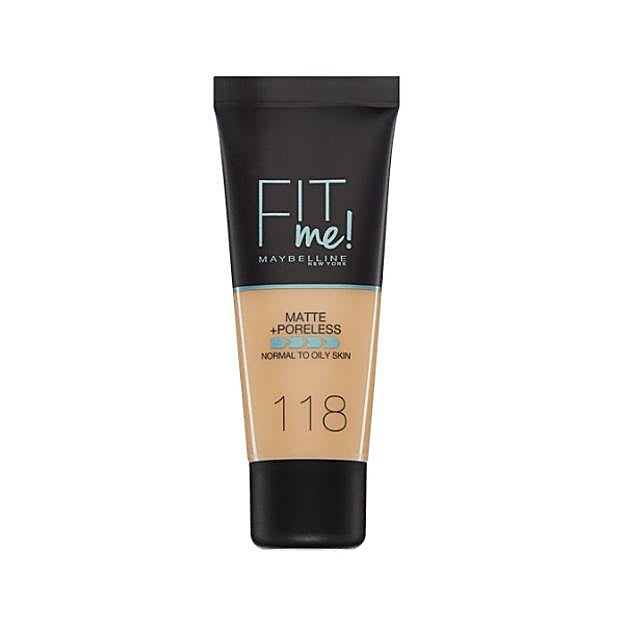 Maybelline Fit Me Matte + Poreless Base de Maquillaje Líquida.