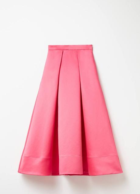 Imagen - Falda midi rosa con vuelo
