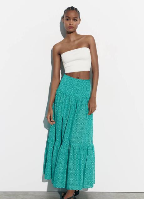 Imagen - Falda larga estampada de volantes