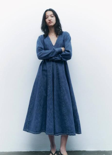 Imagen - Vestido midi en tejido denim amplio