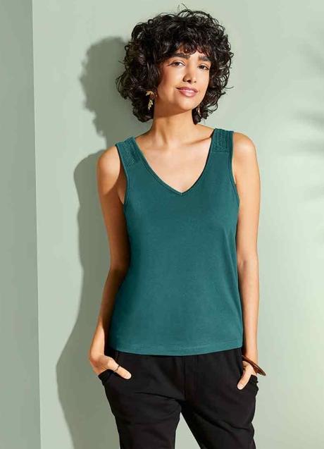 Imagen - Camiseta de tirantes fruncidos con elásticos de Lidl. Foto: Lidl.