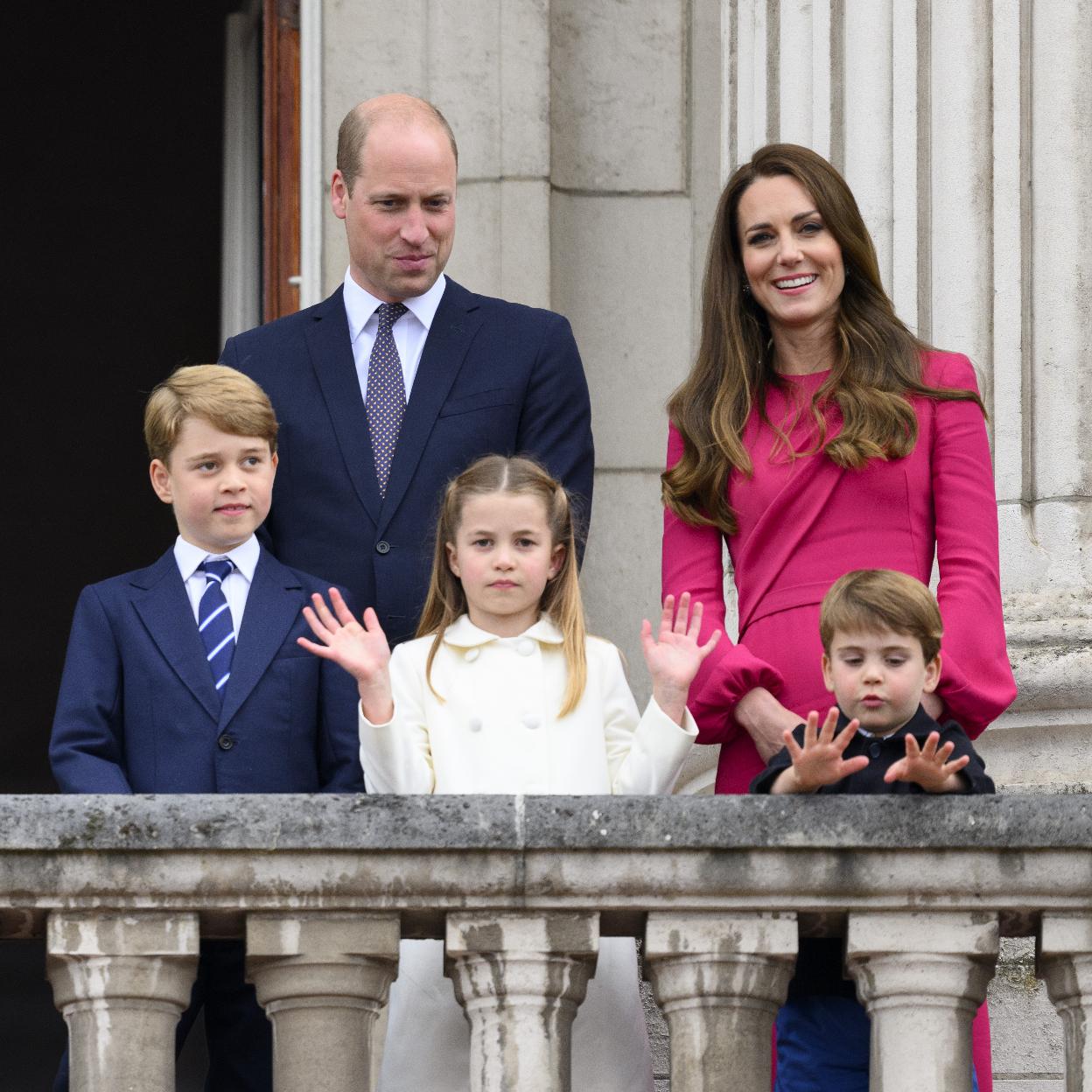 El príncipe Guillermo, Kate Middleton y sus tres hijos.