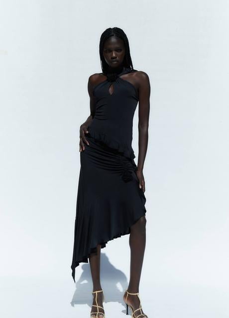 Imagen - Falda midi asimétrica con detalle de flor