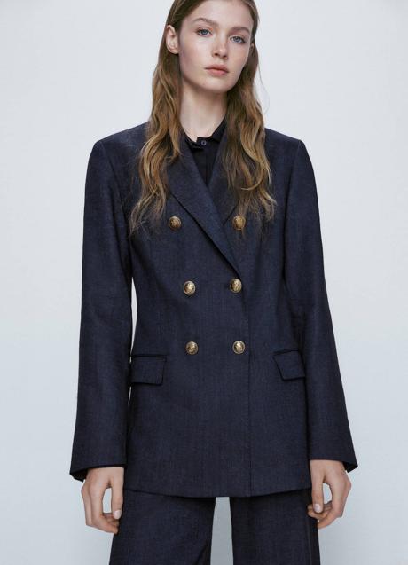 Imagen - Blazer denim con doble botonadura dorada