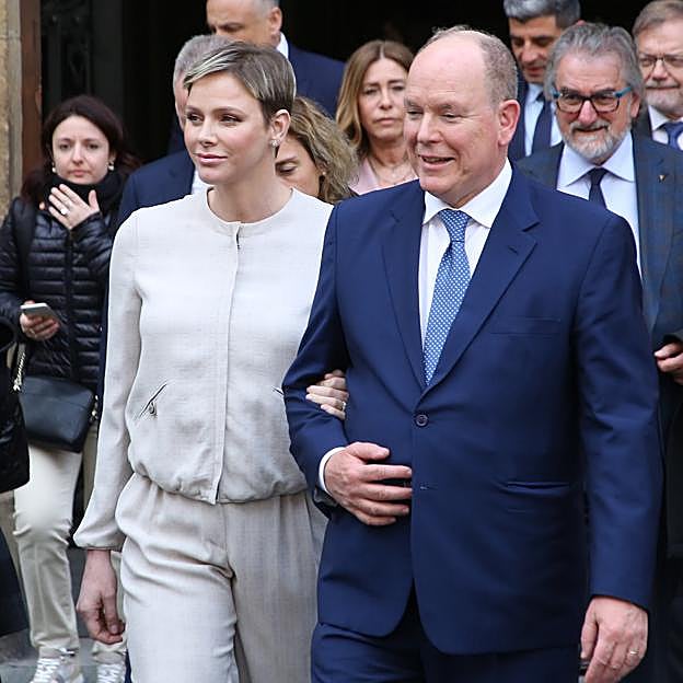 Charlene de Mónaco y el príncipe Alberto en Florencia.