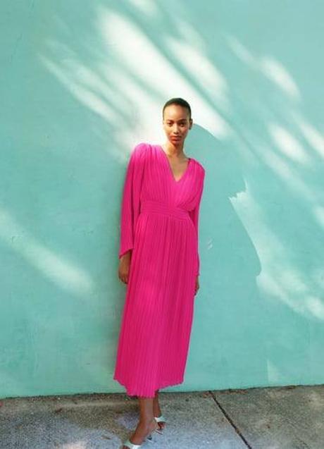 Imagen - Vestido plisado color fucsia