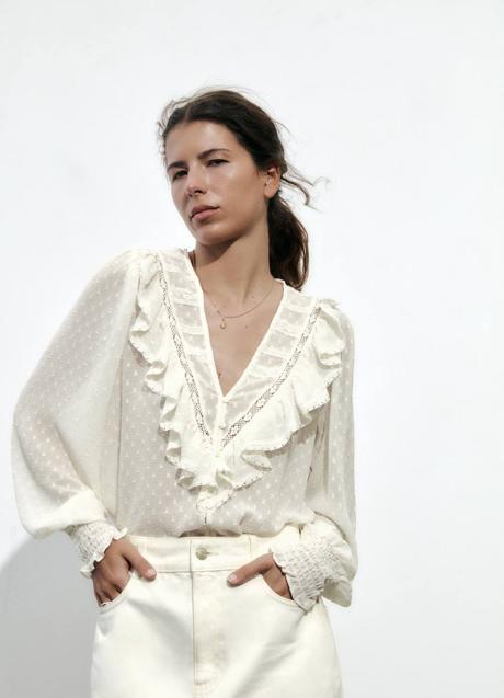 Imagen - Blusa de plumeti con volantes