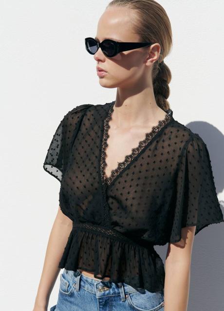 Imagen - Blusa de plumeti con manga corta