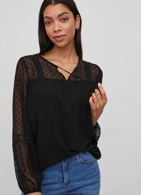 Imagen - Blusa de plumeti color negro