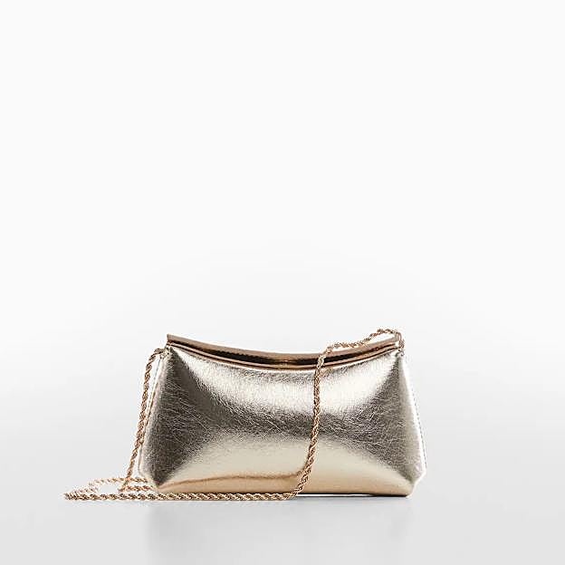 Bolso bandolera en dorado de Mango.