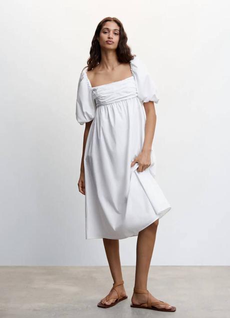Imagen - Vestido midi blanco con volumen