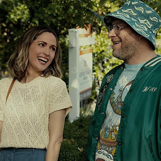 Rose Byrne y Seth Rogen en una imagen de Platónico.