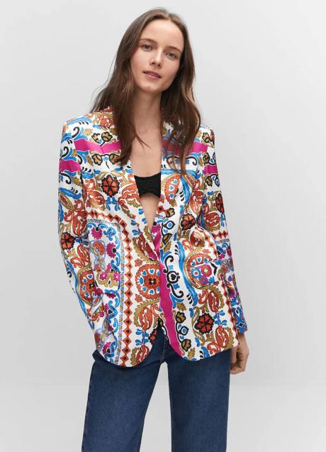 Imagen - Blazer en tejido satinado estampado
