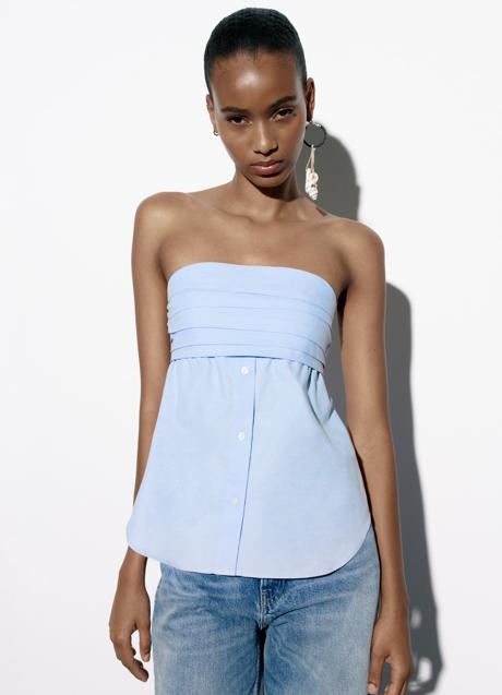 Imagen - Top popelin escote recto de Zara.