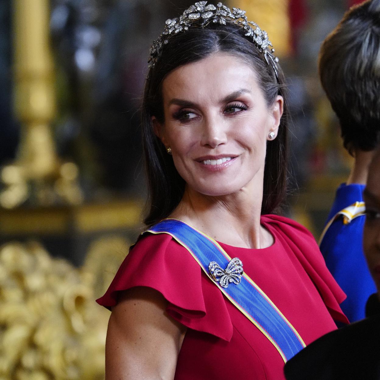 La reina Letizia en la cena de gala.
