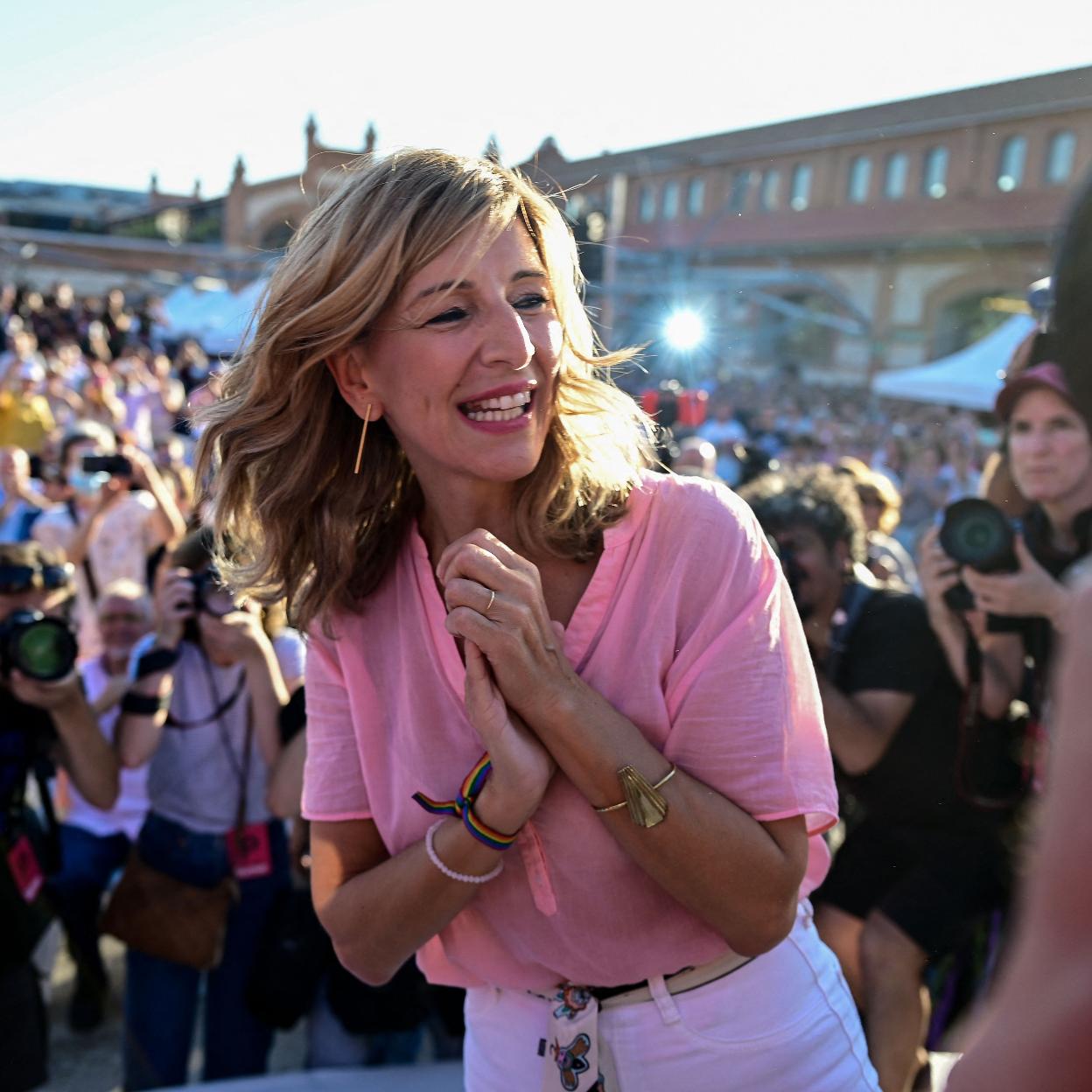 Yolanda Díaz en julio de 2022, durante la presentación de Sumar en Madrid. 