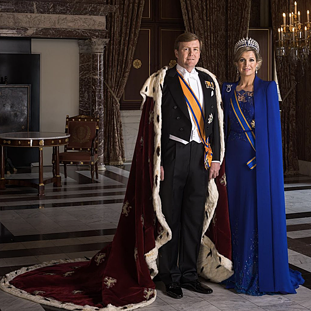 Máxima de Holanda, con el diseño de Jan Taminiau que lució en su coronación. 