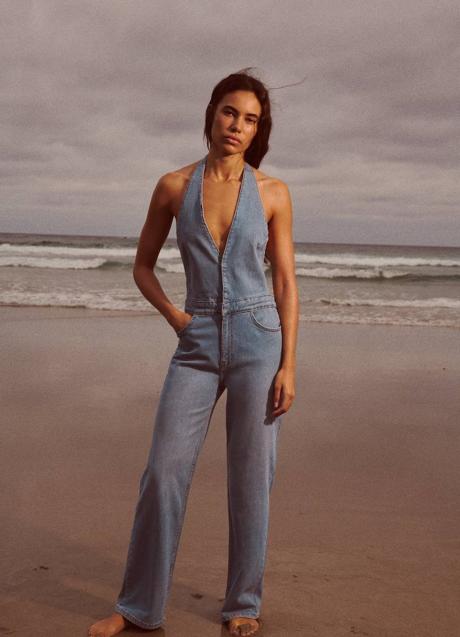 Imagen - Mono denim con cuello halter