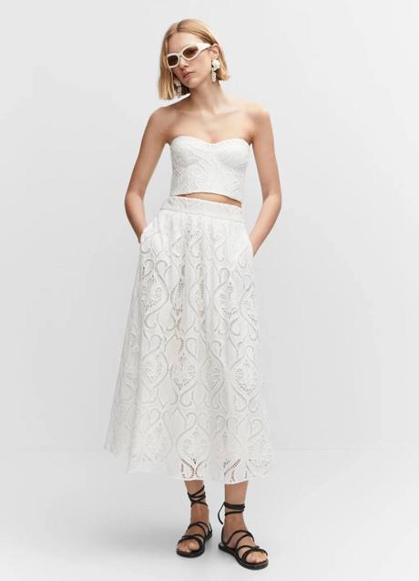 Imagen - Falda midi bordada con vuelo