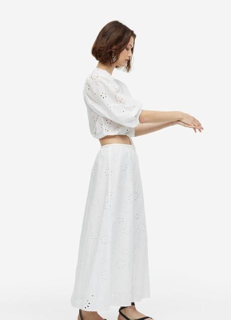 Imagen - Falda blanca bordada elástica