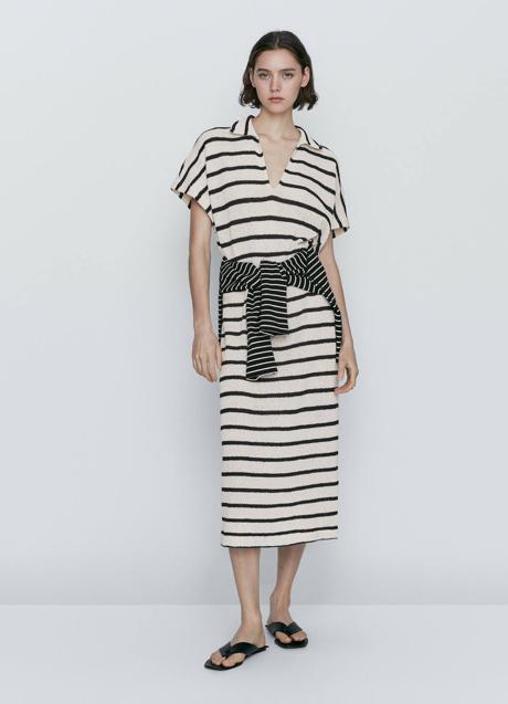 Imagen - Vestido midi con estampado a rayas