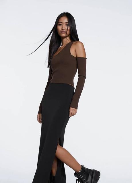 Imagen - Falda larga elástica con abertura lateral