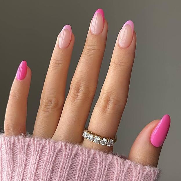 Uñas francesas color rosa