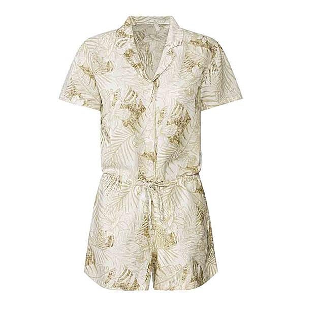 Mono corto de lino con estampado tropical de Lidl