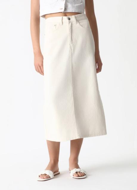 Imagen - Falda denim recta color blanco