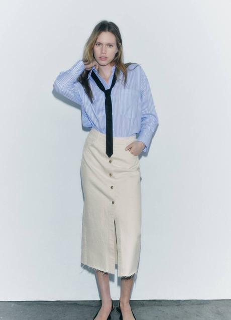 Imagen - Falda denim blanca con botones