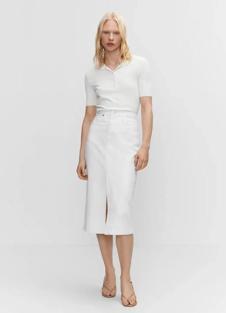 Imagen - Falda denim blanca tipo lápiz