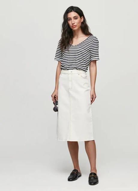 Imagen - Falda vaquera midi en blanco