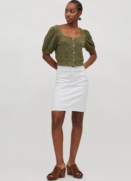 Imagen - Falda vaquera blanca de tubo