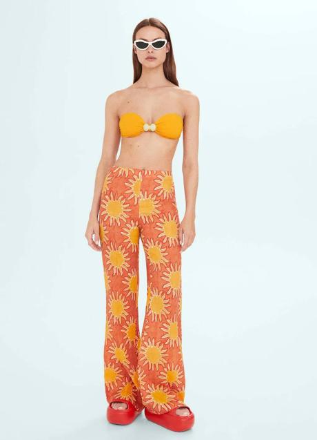 Imagen - Pantalones con estampado de soles en naranja