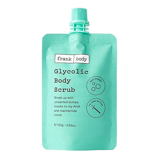 Exfoliante corporal con ácido gliólico de Frank Body.