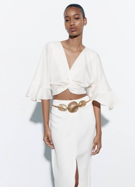 Imagen - Blusa con nudo y volantes