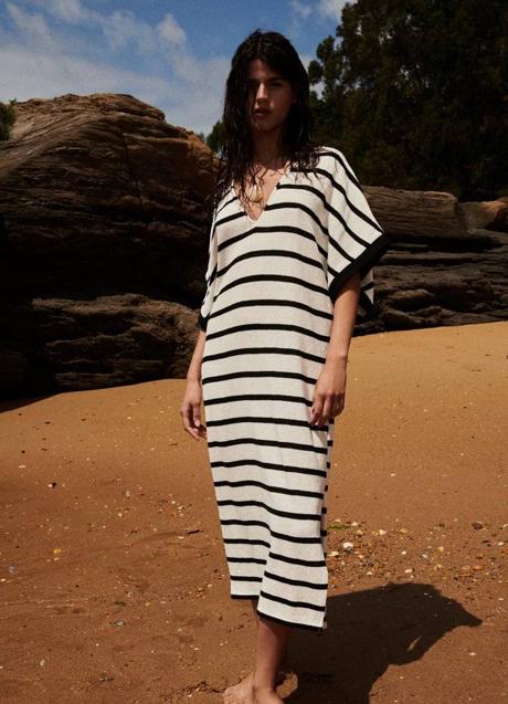 Imagen - Vestido midi con rayas tipo túnica