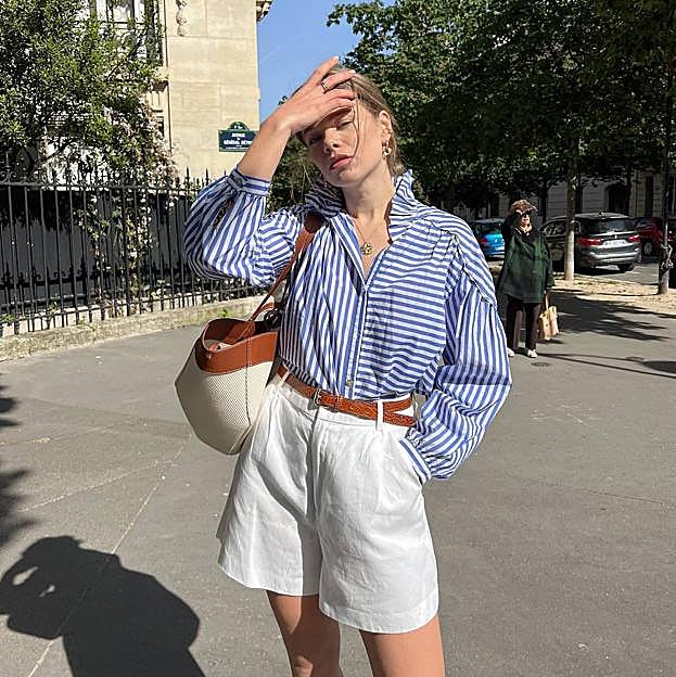 Bermudas en tejido de lino cómodas, elegantes y ponibles para ir fresquita en verano