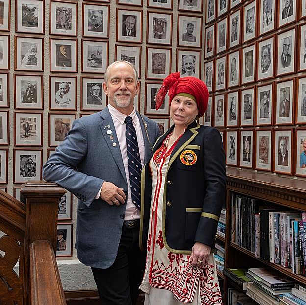 Kalina de Bulgaria, con Richard Garriott, presidente de The Explores Club en Nueva York, del que también es miembro su marido, Kitín Muñoz.