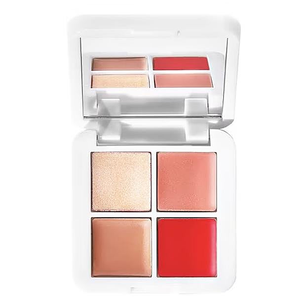 Paleta Lip2cheek Glow Quad de RMS Beauty.