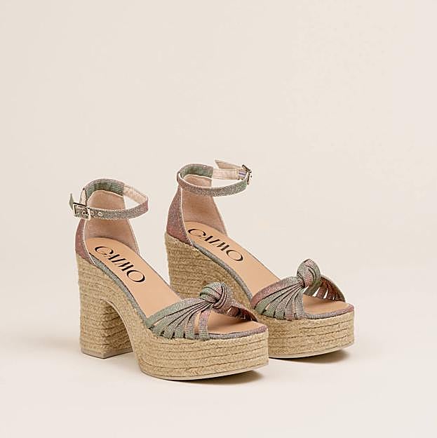 Alpargatas efecto metalizado en plata