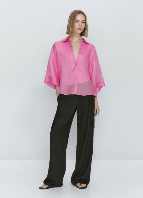 Imagen - Camisa semitransparente con manga corta