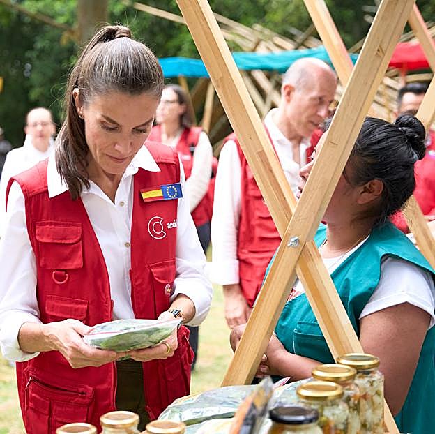 Imagen principal - más humana y solidaria: Las mejores imágenes de la reina Letizia en Colombia