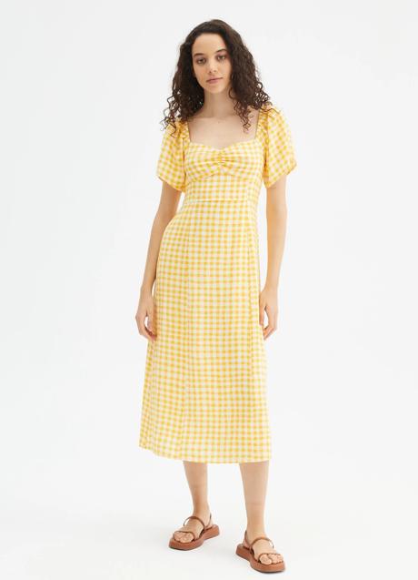 Imagen - Vestido amarillo con estampado vichy de Compañía Fantástica, 74 euros.